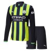 Officiële Voetbalshirt + Korte Broek Manchester City Uit 2024-25 Lange Mouw - Kids